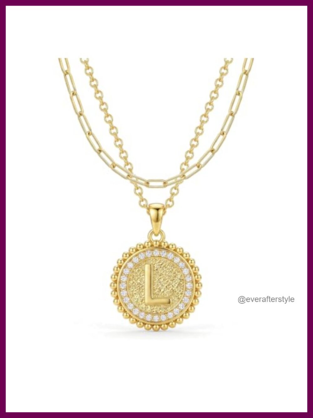 14K Gold Layered Initial Necklace Trendy Gift Adjustable Chain